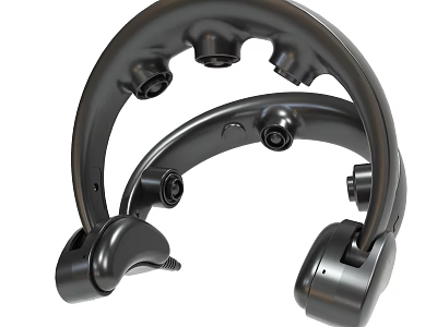 Black Headset With Ergonomic Headband Adjustable Earcups And Modern Design 3d model