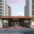 New Chinese-style Gate Community Gate 3d model