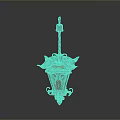 Classic Hanging Chandelier With Red Glass Shade And Decorative Bird Accents