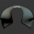 Modern Artistic Chair Design With Curved Biological Inspired Structure And Blue Green Accents