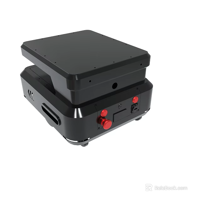 Black Compact Electronic Device With Red Control Buttons And Interface Ports 3d model 