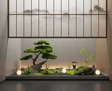 New Chinese Style Indoor Landscape Greening Landscape Plant Landscape Courtyard Skill Landscape Skill Indoor Patio Landscape Stair Landscape Landscaping 3d model