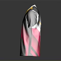 Modern Multicolor T shirt With Geometric Color Blocks Short Sleeve And Round Neck