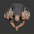 Man Doing Squats In Sleeveless Tank Top With Arm Tattoo And Sneakers