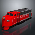 Red WABASH RAIL F7B Locomotive on Gray Background with Reflection