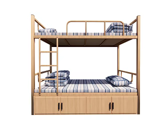 Modern Bed-and-Bed Dormitory Bed-and-Bed 3d model