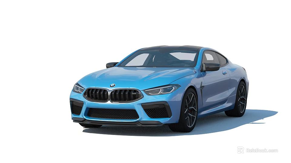 Blue BMW Two Door Sports Car With Sleek Design And Alloy Wheels 3d model 