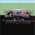 Colorful Stage With Disco Ball Modern Geometric Decorations And Vibrant Lights