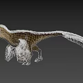 Feathered Dinosaur 3D Model With Open Mouth And Extended Wings Standing Pose