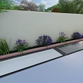 Modern Single Family House With Long Glass Skylights And Landscaped Garden Area