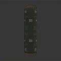 Vintage Train Carriage Model With Dark Exterior Red Stripes Windows And Door Details