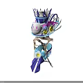 Decorative Hat Shaped Ornament With Purple Blue Crown And Flower Decorations