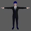Men Suits Men with Glasses Business Wear Men Standing Men Idle Standing Bound Bones 3d model