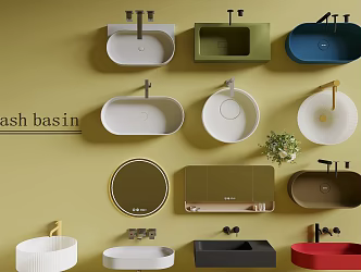 Wash basin wash basin counter basin wash basin faucet bathroom mirror 3d model