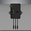 Black Electronic Device With Three Metal Probes Yellow Indicators Textured Surface And Mounting Holes