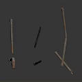 Rusty Metal Construction Tools With L Shaped And Straight Metal Bars For Building And Repair