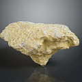 Natural Yellow Stone Material With Honeycomb Texture And Reflective Surface On Dark Background