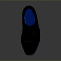 Black Leather Dress Shoes With Blue Interior And Lace Up Design For Formal Occasions