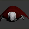 Medieval Warrior Costume Featuring Silver Armor Red Cape And White Hood