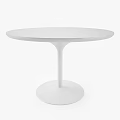 Modern Minimalist White Round Dining Table With Single Pedestal Base Design 3d model