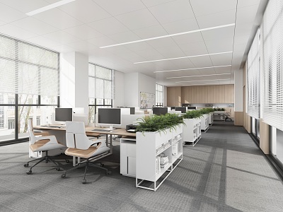 Modern public office area Simple office 3d model