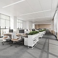 Modern public office area Simple office 3d model