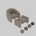 Comfortable Modern Leisure Chair With Ottoman And Four Color Options