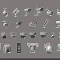 Various Types Of Surveillance Cameras With Different Designs And Installation Styles