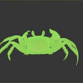 Orange Crab With Extended Claws And Reflection On Dark Background