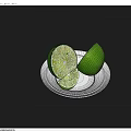 Fresh Green Limes Sliced and Whole Arranged on White Plate with Juicy Look