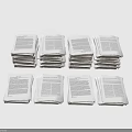 Stacked Newspapers Piles Of Printed Reading Materials On Gray Background 3d model