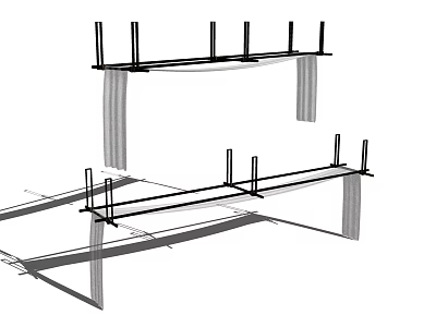 Ceiling Metal Framework Support Structure Construction Design Elements and Details 3d model