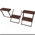Folding Table And Chair Set With Wooden Tops And Metal Frames
