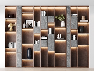 Modern bookcase 3d model