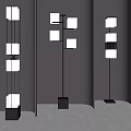 Modern Floor Lamps With Square Shades And Black Metal Frames In Contemporary Design