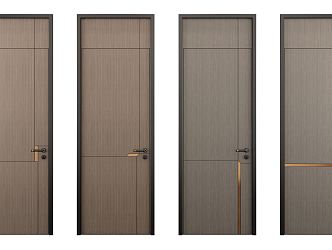 Modern swing door single door 3d model