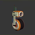 Modern Computer Controlled Wheeled Robot With Camera Antenna And Orange White Design 3d model