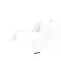 Light Gray Velvet L Shaped Casual Sofa Set With Square Cushions And Throw Blanket