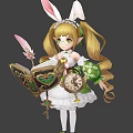 Modern game character hand-painted magic elf 3d model