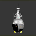Modern Gray Military Warship With Hull Deck Equipment Radar Antennas And Number 527