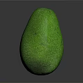 Fresh Green Avocado with Textured Surface and Shiny Appearance on Dark Background