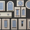 Various Architectural Window Designs With Different Shapes And Decorative Frames