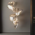 Artistic Modern Irregular Crystal Chandelier With Layered Hanging Design For Interior Decor
