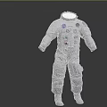 Full Body Astronaut Human White Spacesuit With NASA Logo Buttons And Badges