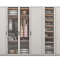 Modern Wardrobe With Glass Doors And Organized Clothing Storage Space