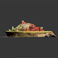 Fresh Healthy Salad With Cucumber Tomato And Vegetables Served On Yellow Plate And Bamboo Mat