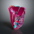 3D Medical Device Anatomical Model with Pink Exterior and Internal Vascular Structures