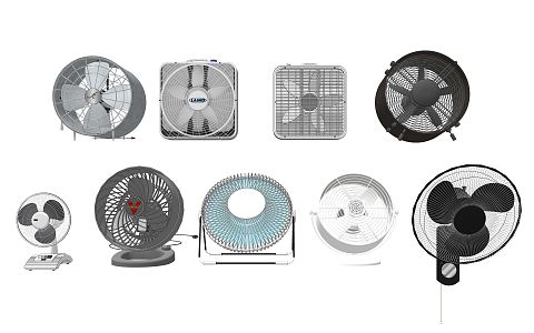 Modern fan desktop electric fan small electric fan 3d model