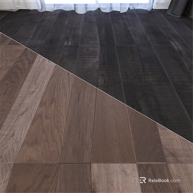 Wooden Flooring Design With Mixed Dark And Light Brown Textured Planks 3d model 
