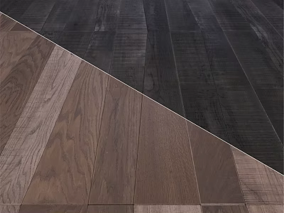 Wooden Flooring Design With Mixed Dark And Light Brown Textured Planks 3d model